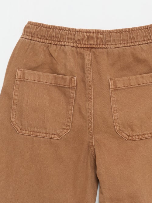 Calças relaxed fit com cintura elástica - Kiabi