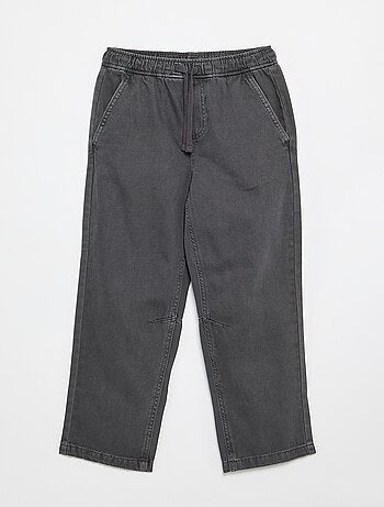 Calças relaxed fit com cintura elástica