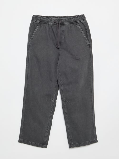 Calças relaxed fit com cintura elástica - Kiabi