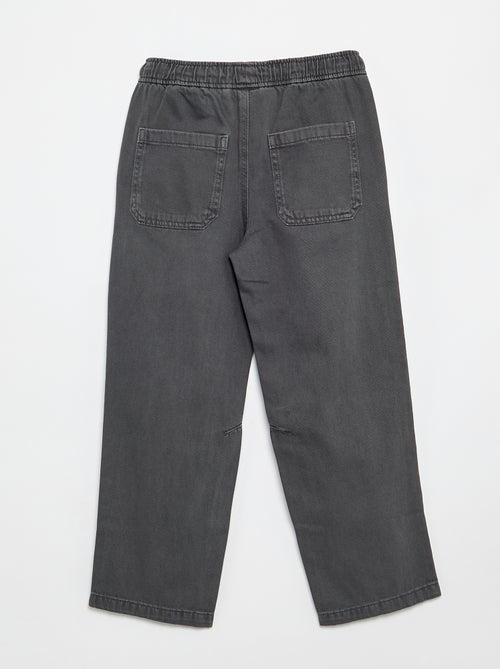 Calças relaxed fit com cintura elástica - Kiabi