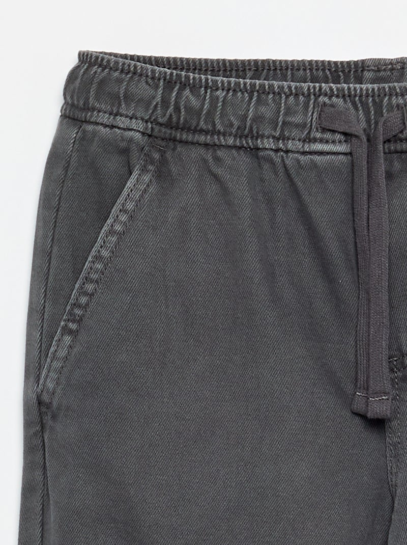 Calças relaxed fit com cintura elástica Cinza - Kiabi