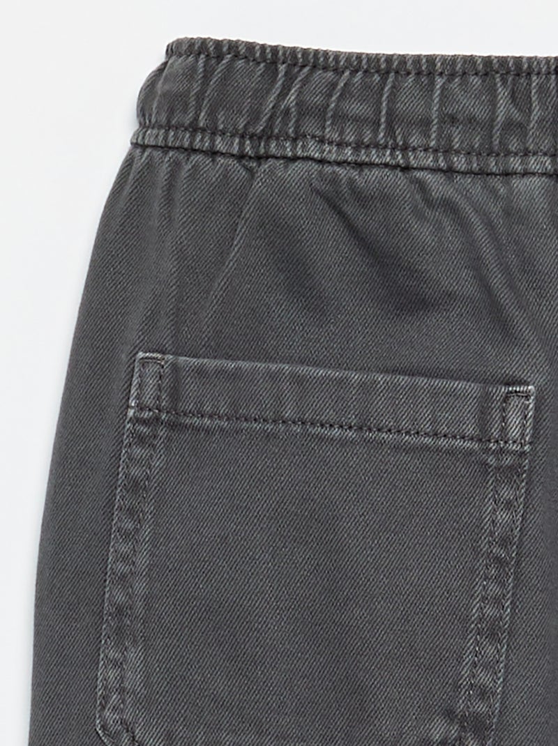 Calças relaxed fit com cintura elástica Cinza - Kiabi