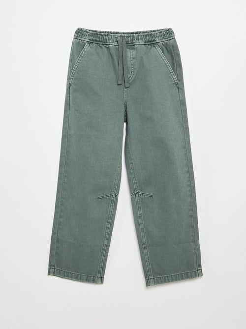 Calças relaxed fit com cintura elástica - Kiabi