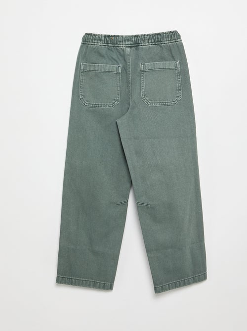 Calças relaxed fit com cintura elástica - Kiabi