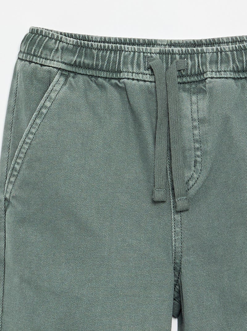 Calças relaxed fit com cintura elástica Verde - Kiabi