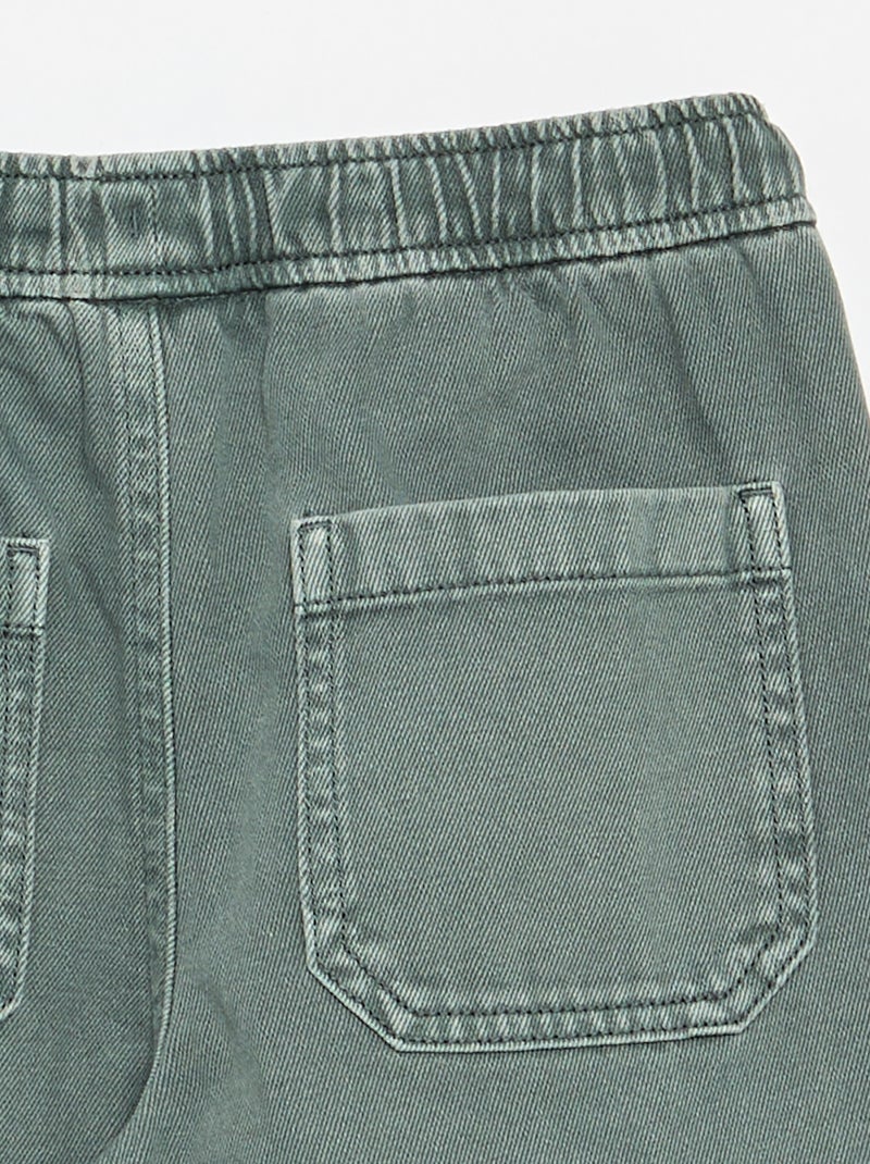 Calças relaxed fit com cintura elástica Verde - Kiabi