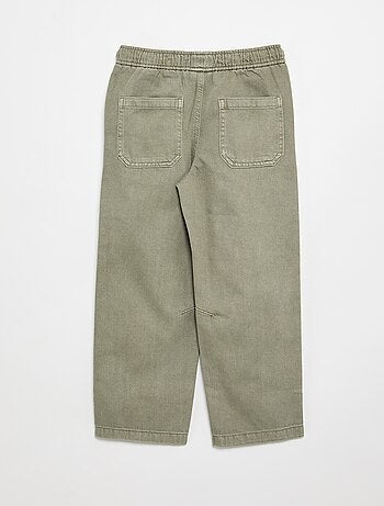Calças relaxed fit com cintura elástica