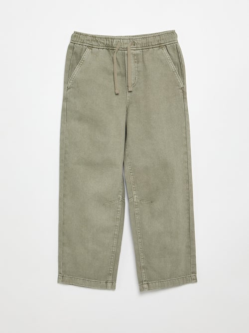 Calças relaxed fit com cintura elástica - Kiabi
