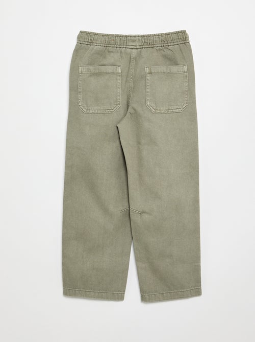 Calças relaxed fit com cintura elástica - Kiabi