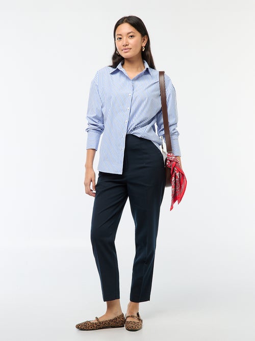 Calças retas de cintura subida - Kiabi