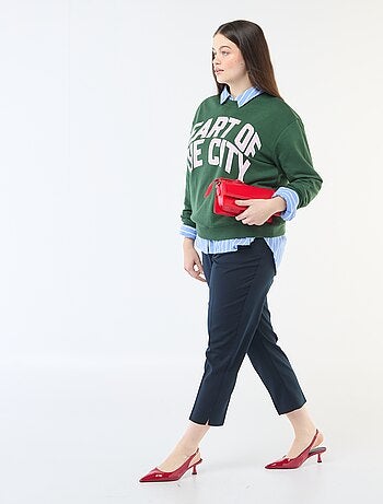 Calças retas de cintura subida