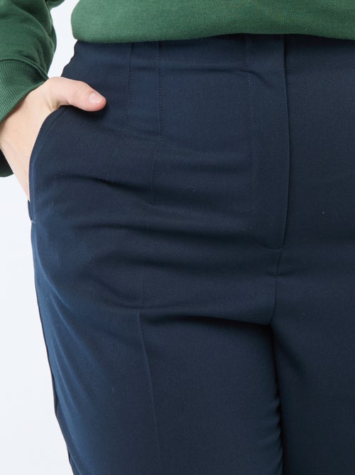 Calças retas de cintura subida - Kiabi