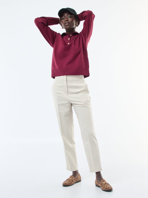 Calças retas de cintura subida - Kiabi