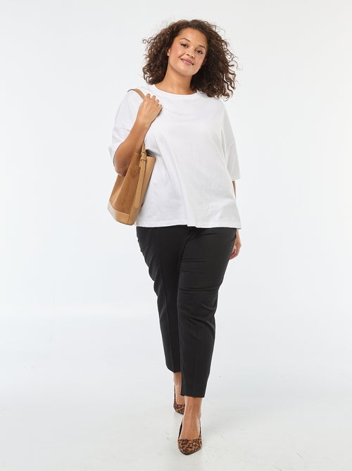 Calças retas de cintura subida - Kiabi