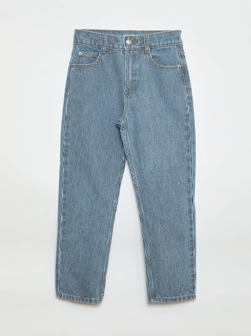 Calças retas de ganga com padrão - Kiabi