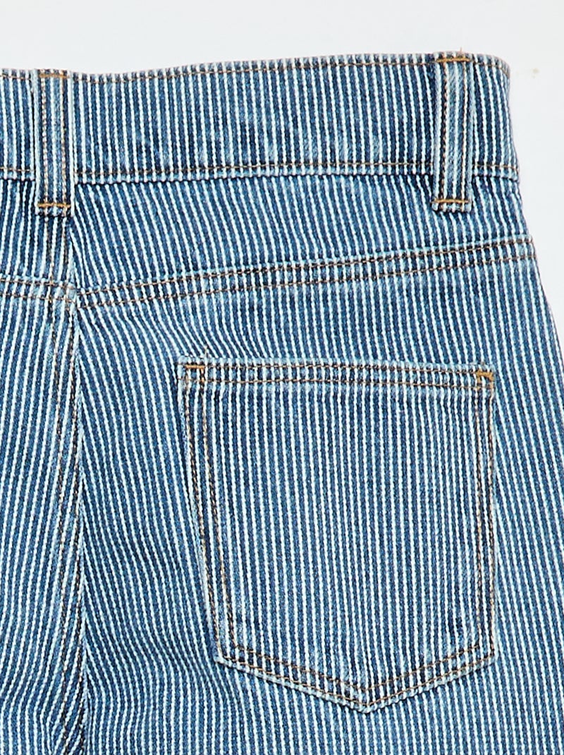 Calças retas de ganga com padrão Azul - Kiabi