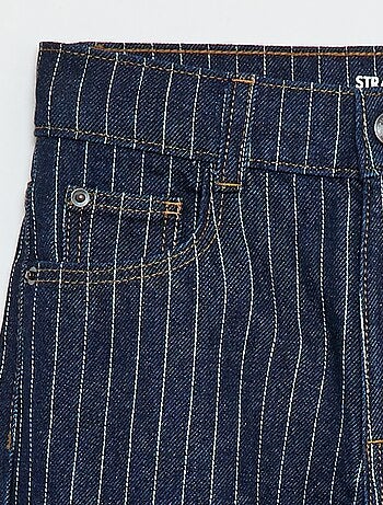 Calças retas de ganga com padrão