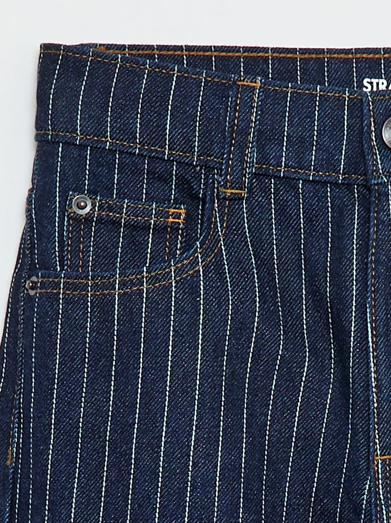 Calças retas de ganga com padrão Azul - Kiabi