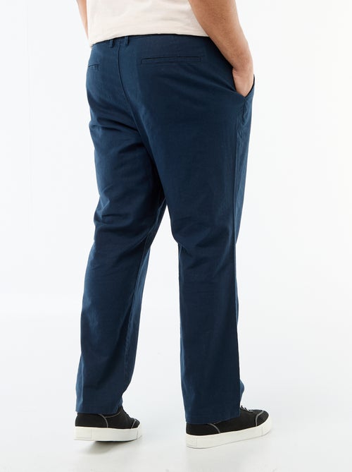 Calças retas em linho misto - Kiabi Calças retas em linho misto - Kiabi