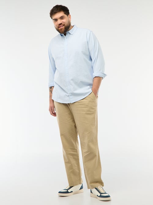 Calças retas em linho misto - Kiabi Calças retas em linho misto - Kiabi