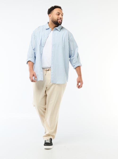 Calças retas em linho misto - Kiabi Calças retas em linho misto - Kiabi