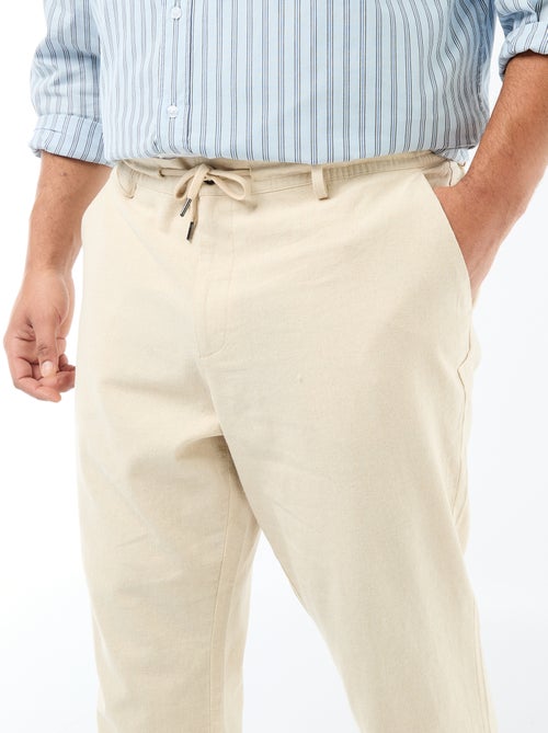 Calças retas em linho misto - Kiabi