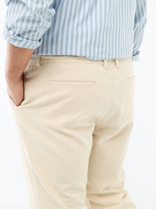 Calças retas em linho misto - Kiabi