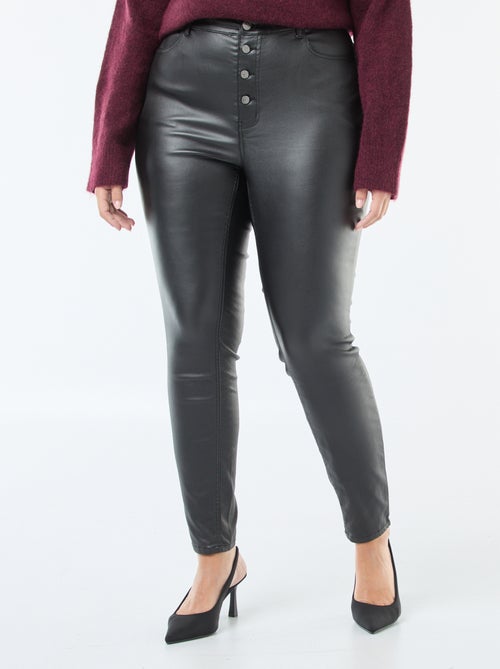 Calças retas em material acetinado - Kiabi