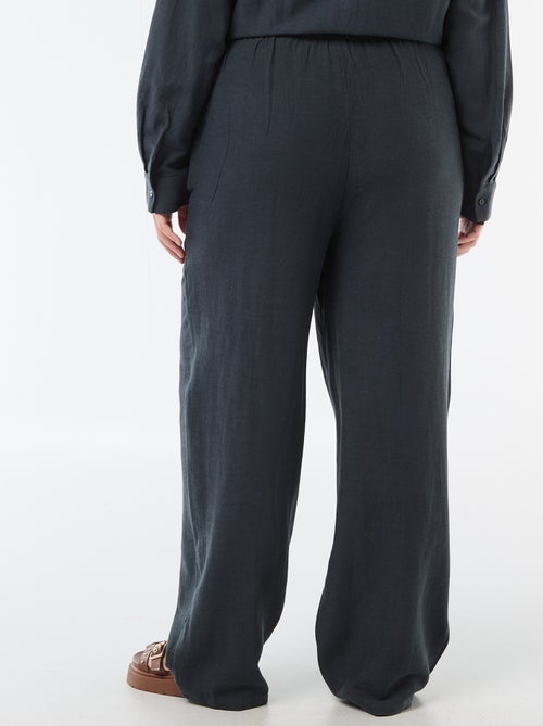 Calças retas em mistura de linho - Kiabi