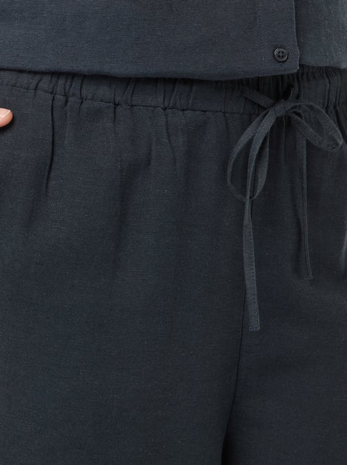 Calças retas em mistura de linho - Kiabi