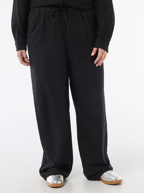 Calças retas em mistura de linho - Kiabi