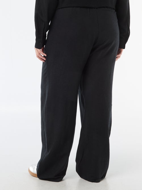 Calças retas em mistura de linho - Kiabi