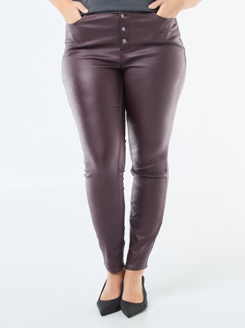 Calças retas em tecido acetinado - Kiabi