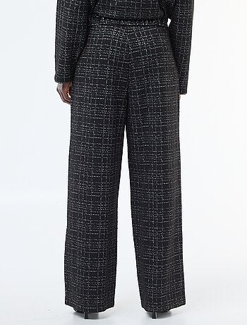 Calças retas 'JDY' aos quadrados com cinto elástico