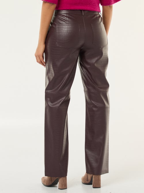 Calças retas 'JDY' com textura de cobra lisa - Kiabi