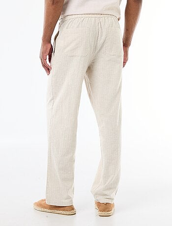 Calças retas leves em linho misto