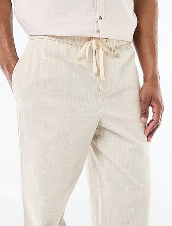 Calças retas leves em linho misto