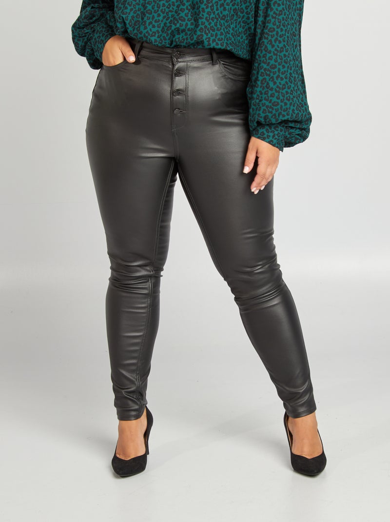 Calças revestidas Preto - Kiabi