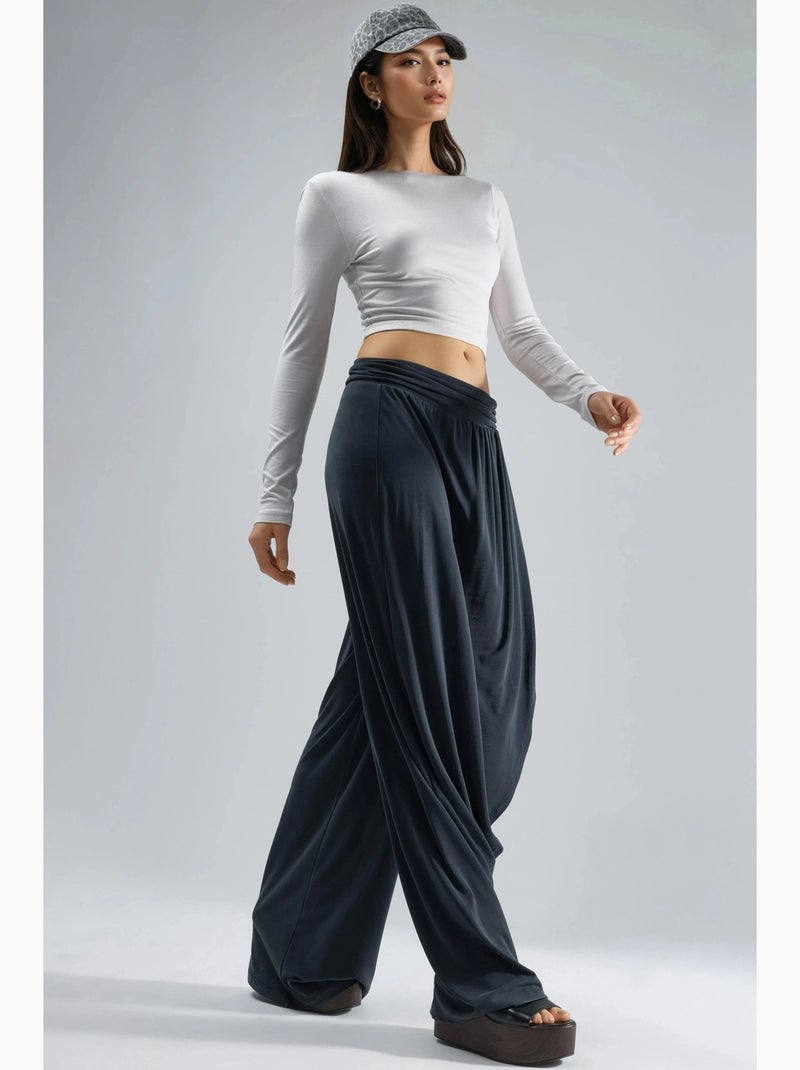 Calças salwar de perna larga busem Cinza escuro - Kiabi