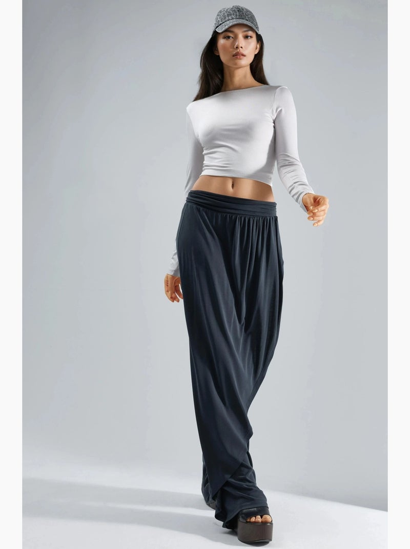 Calças salwar de perna larga busem Cinza escuro - Kiabi
