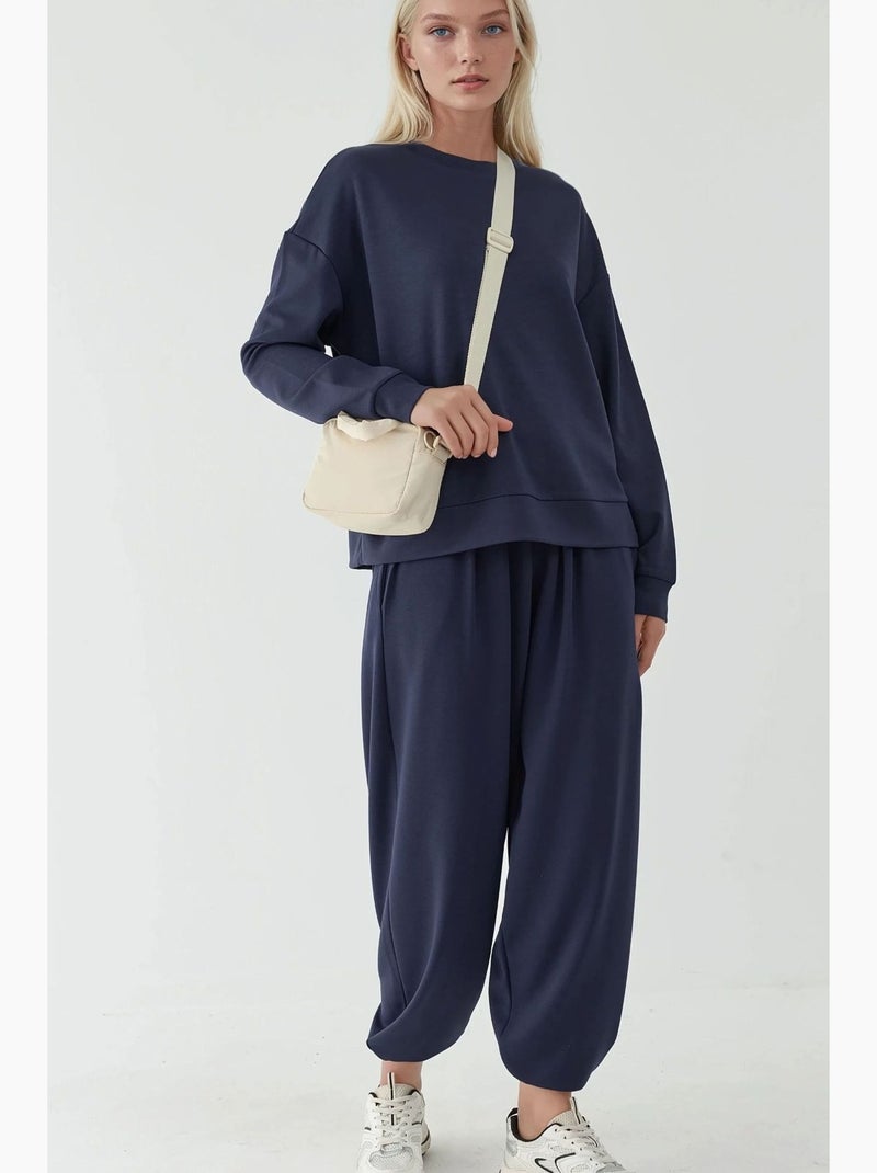 Calças salwar modal touch com bolsos hiccup Azul-marinho - Kiabi