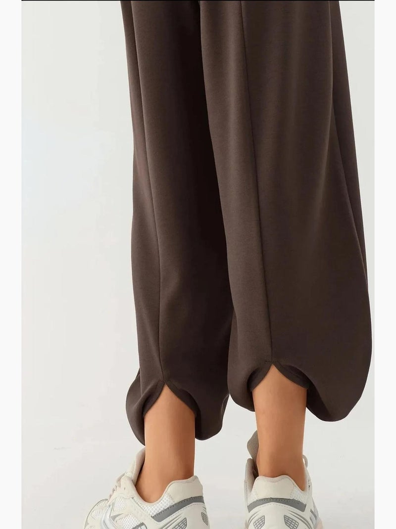 Calças salwar modal touch com bolsos hiccup Castanho-escuro - Kiabi