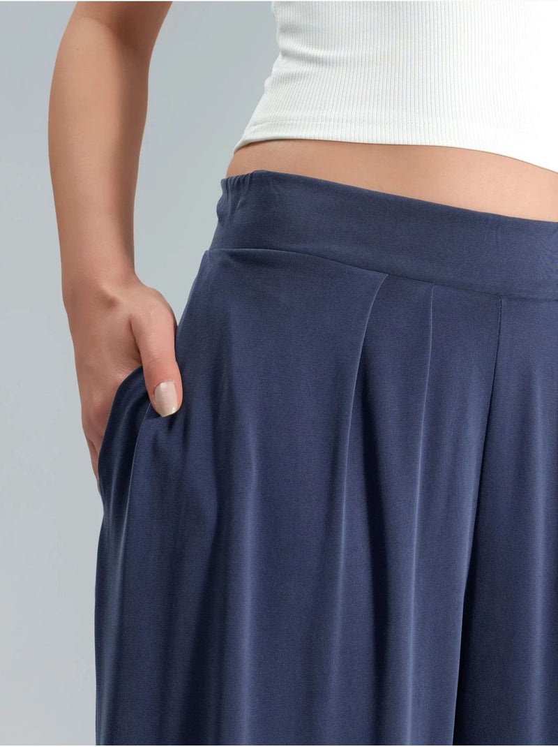 Calças salwar plissadas busem Azul-marinho - Kiabi