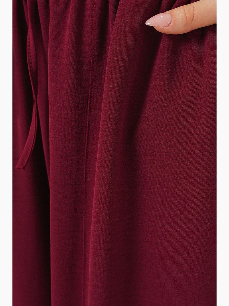 Calças salwar texturadas com cintura com cordão bdart Vermelho bordô - Kiabi