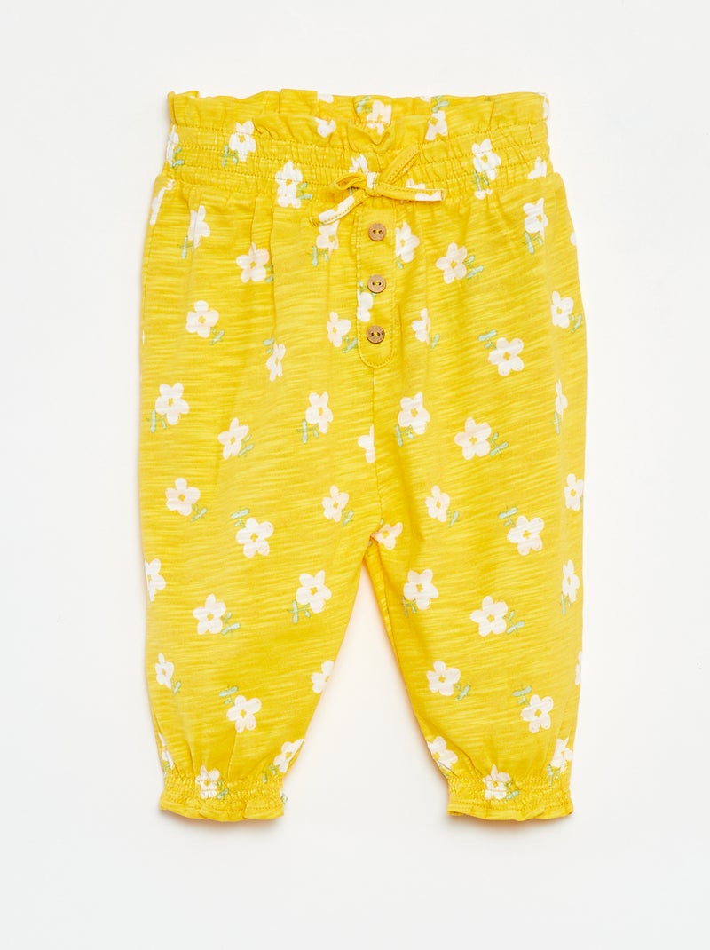 Calças saruel matizadas e estampadas AMARELO - Kiabi
