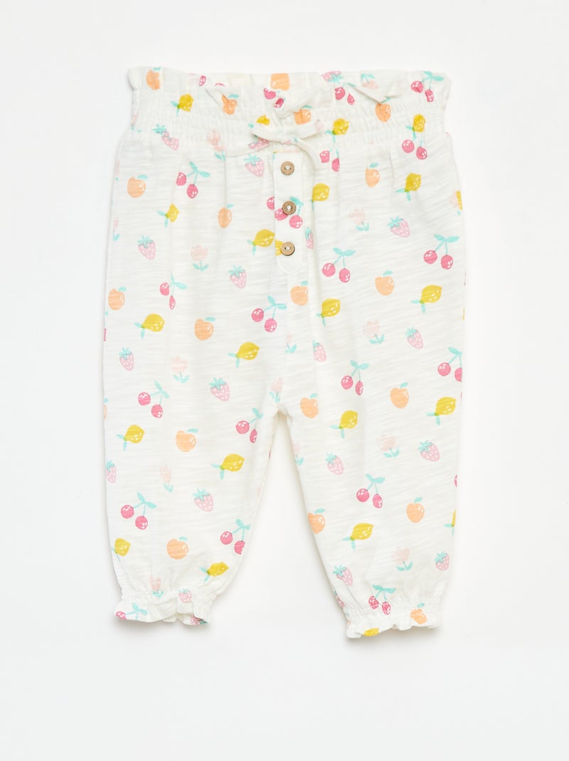 Calças saruel matizadas e estampadas BRANCO - Kiabi