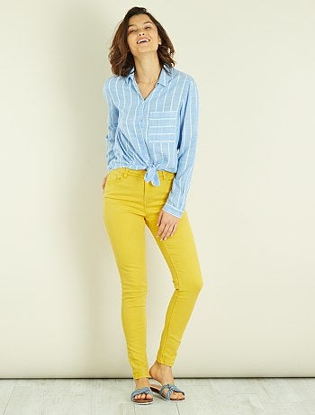 Calças skinny 7/8 com cintura subida - Kiabi