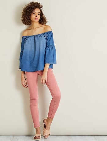 Calças skinny 7/8 com cintura subida - Kiabi