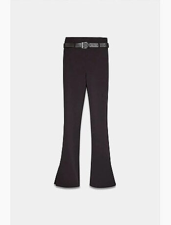 Calças skinny à boca de sino com cinto dilvin