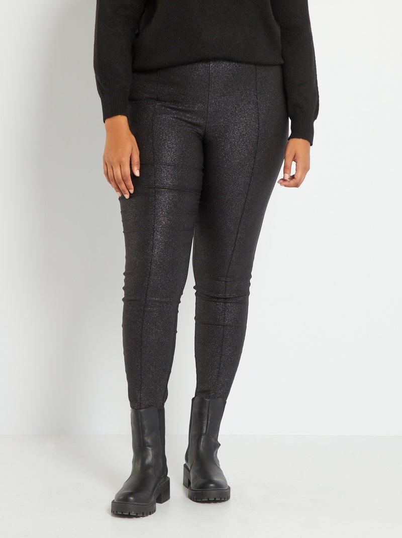Calças skinny brilhantes Preto - Kiabi